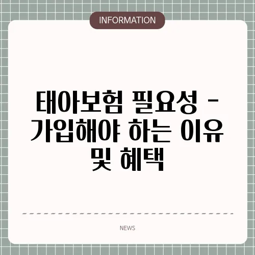 태아보험 필요성 - 가입해야 하는 이유 및 혜택