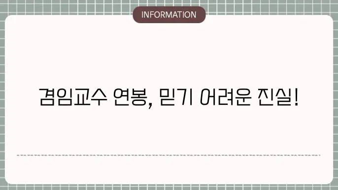 겸임교수 연구 지원 