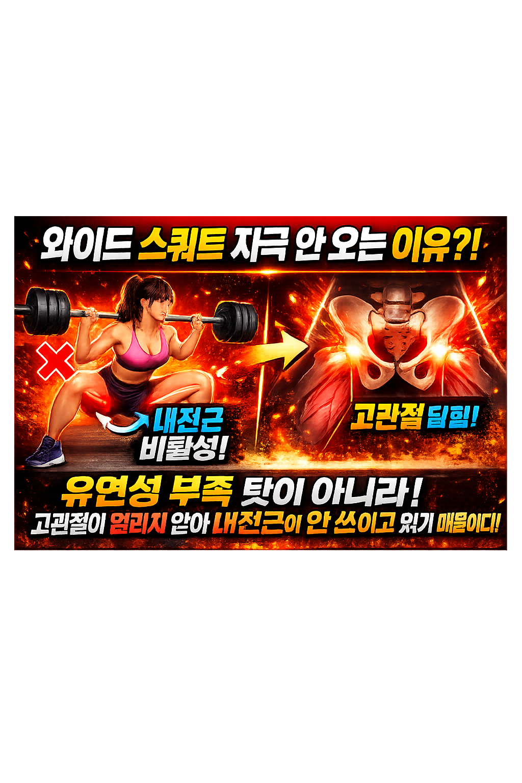 와이드 스쿼트 자극 안 오는 이유
