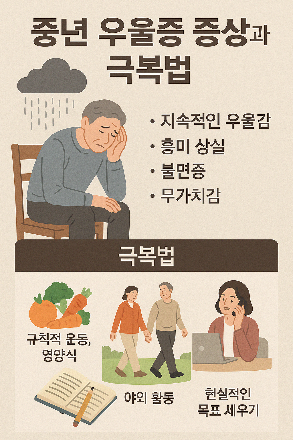 중년 우울증 극복법 관련 이미지