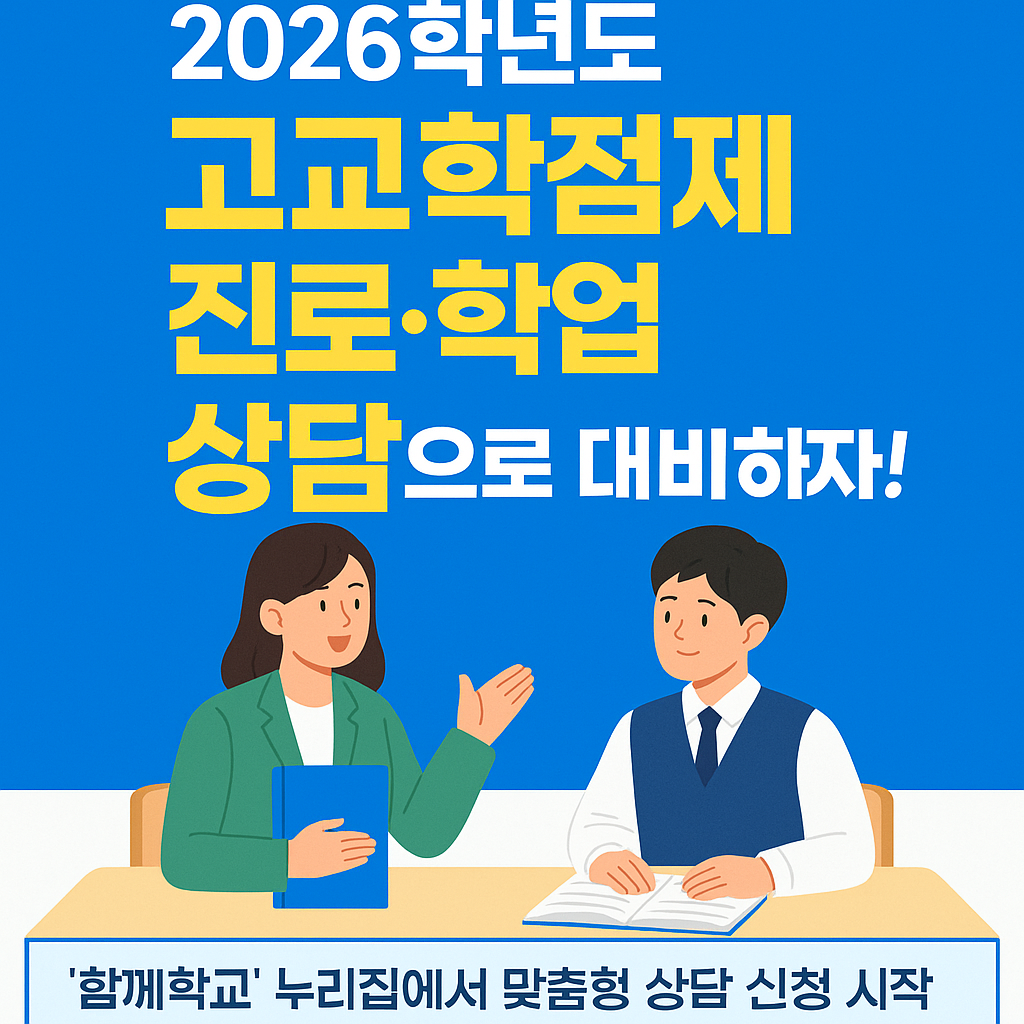 2026학년도 고교학점제, 진로·학업 상담으로 대비하자!