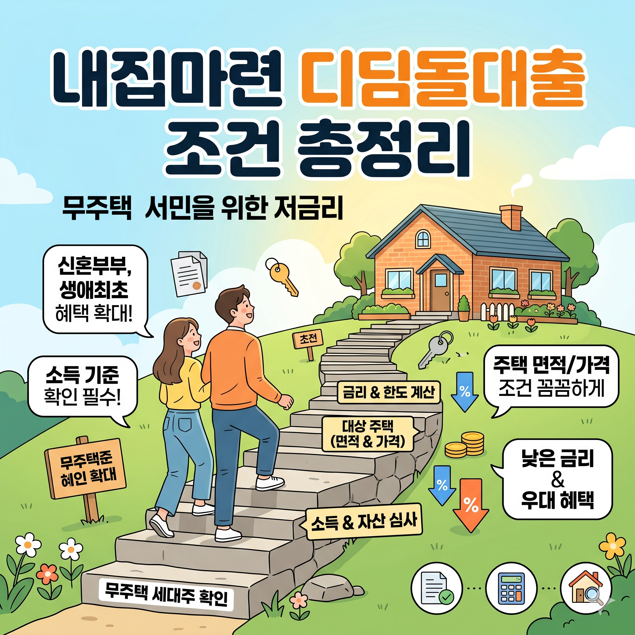 내 집 마련의 첫걸음, 디딤돌대출 조건 상세 분석 및 혜택 정리