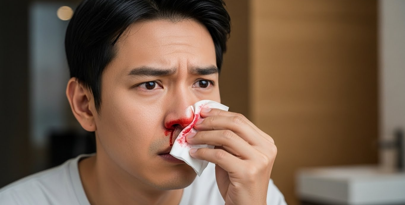 코피를 흘리는 남성