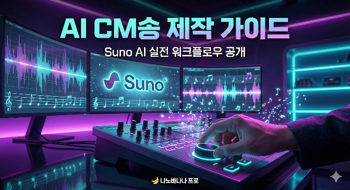 SUNO AI 활용한 전문적이고 미래지향적인 음악 제작 환경