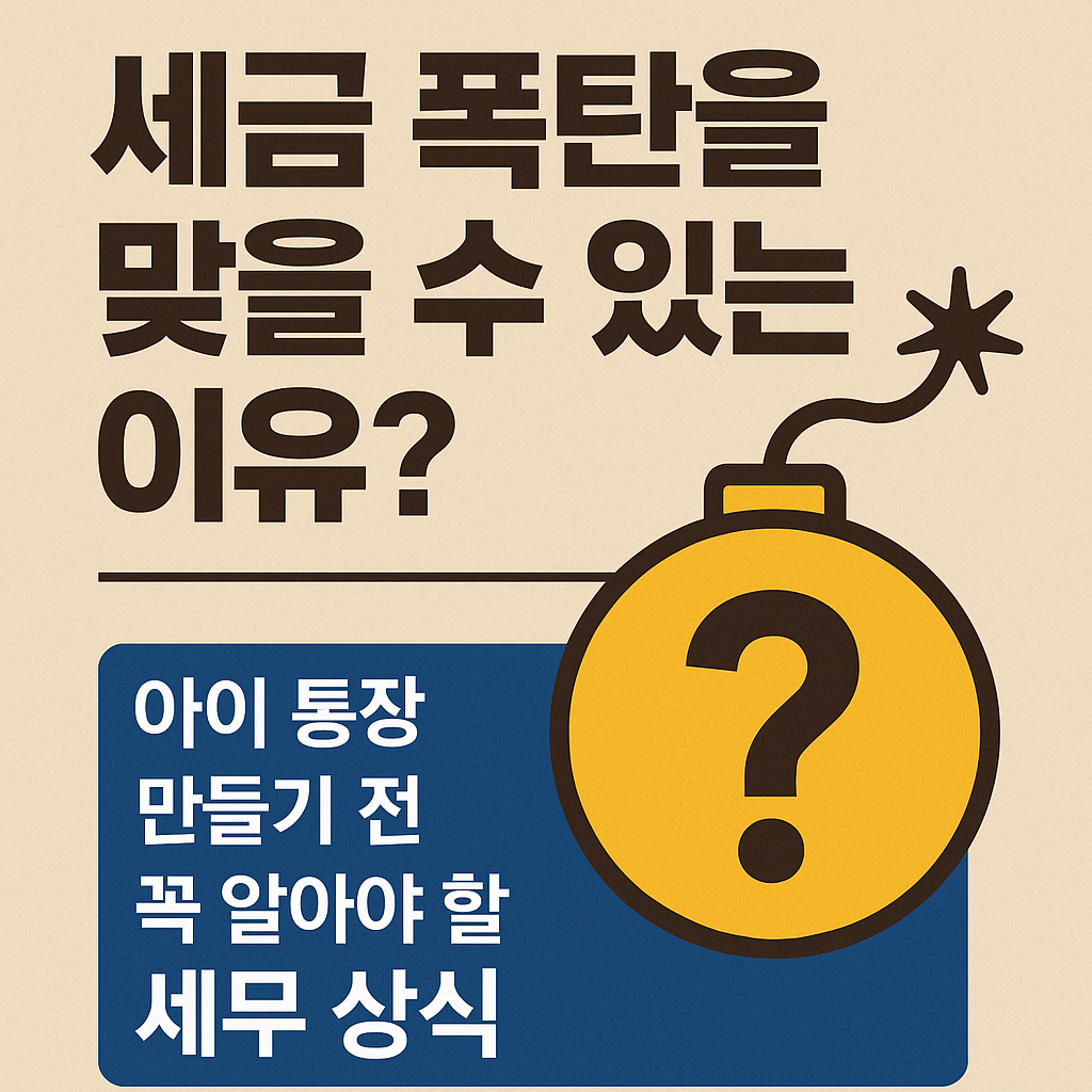 ‘세금’, ‘아이 통장’, ‘세무상식’이라는 주제를 명확히 드러내는 사진