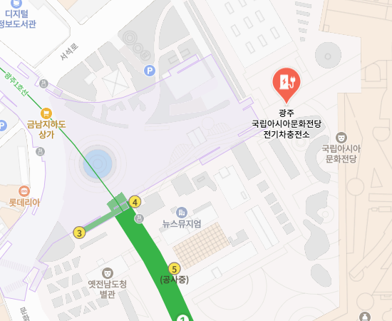 국립아시아문화전당(ACC) 부설 주차장 완속 충전소