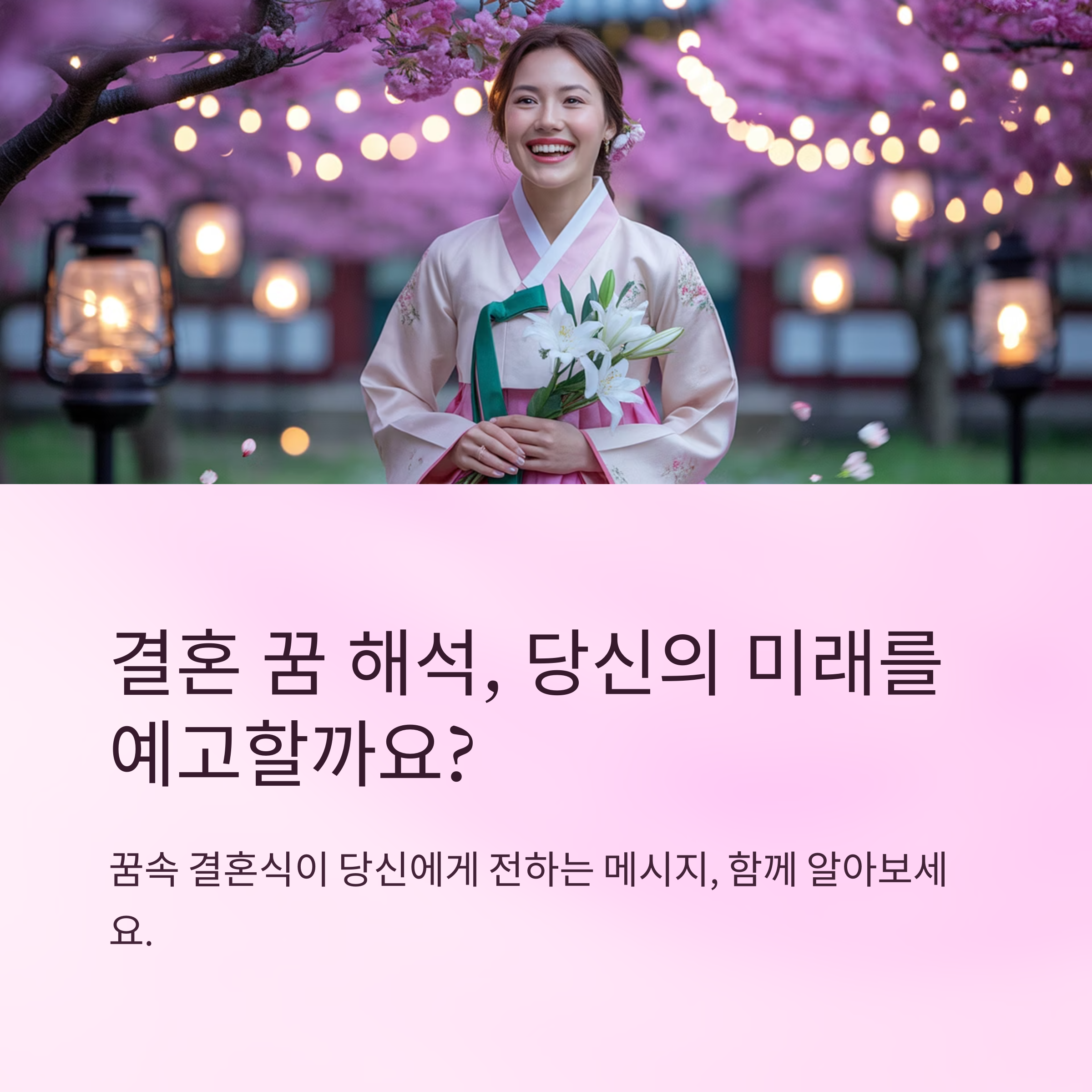 결혼하는 꿈 꿨나요?