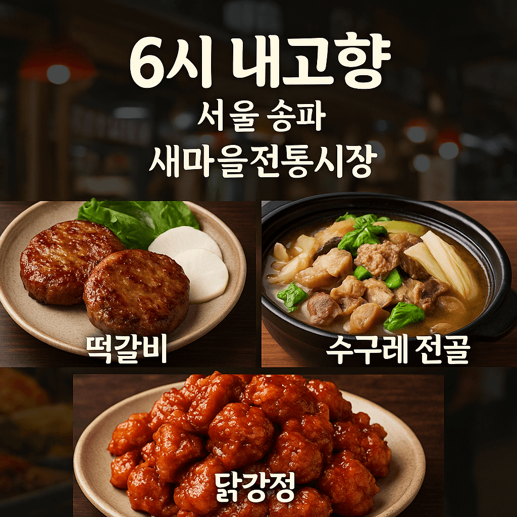 6시 내고향 서울 송파구 새마을전통시장, 떡갈비, 수구레, 닭강정 맛집