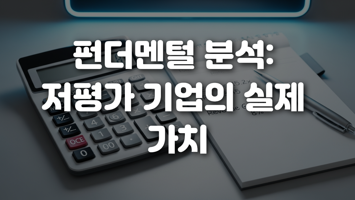 펀더멘털 분석 저평가 기업의 실제 가치