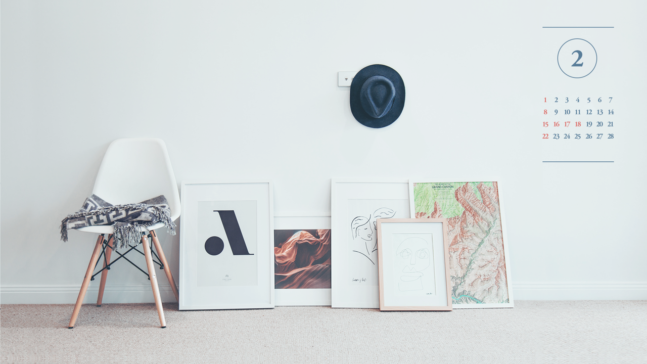 01 그림 액자 A - 2026년2월 달력배경화면