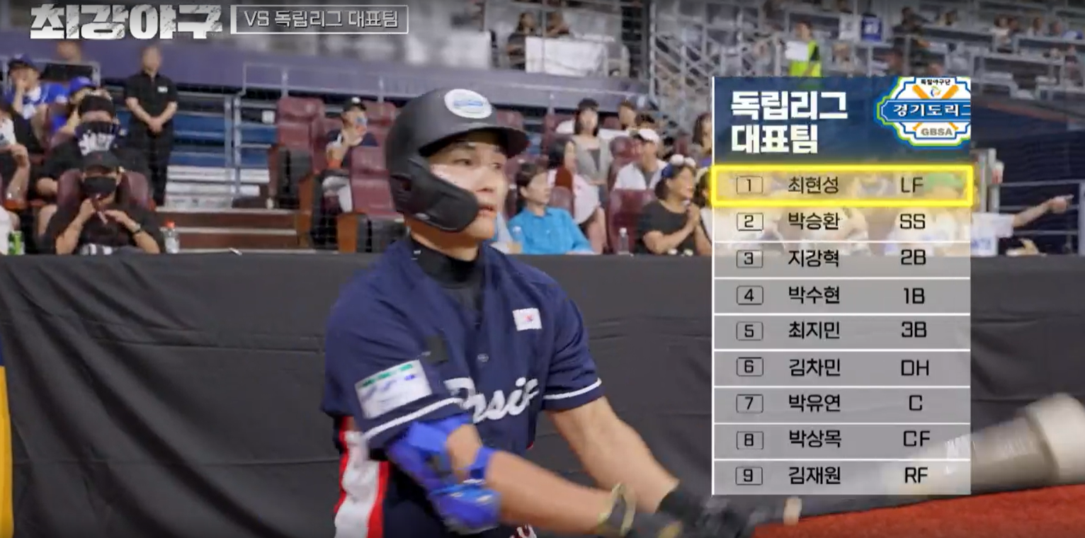 최강야구 시즌3 독립리그 대표팀전 - 독립리그 대표팀 라인업