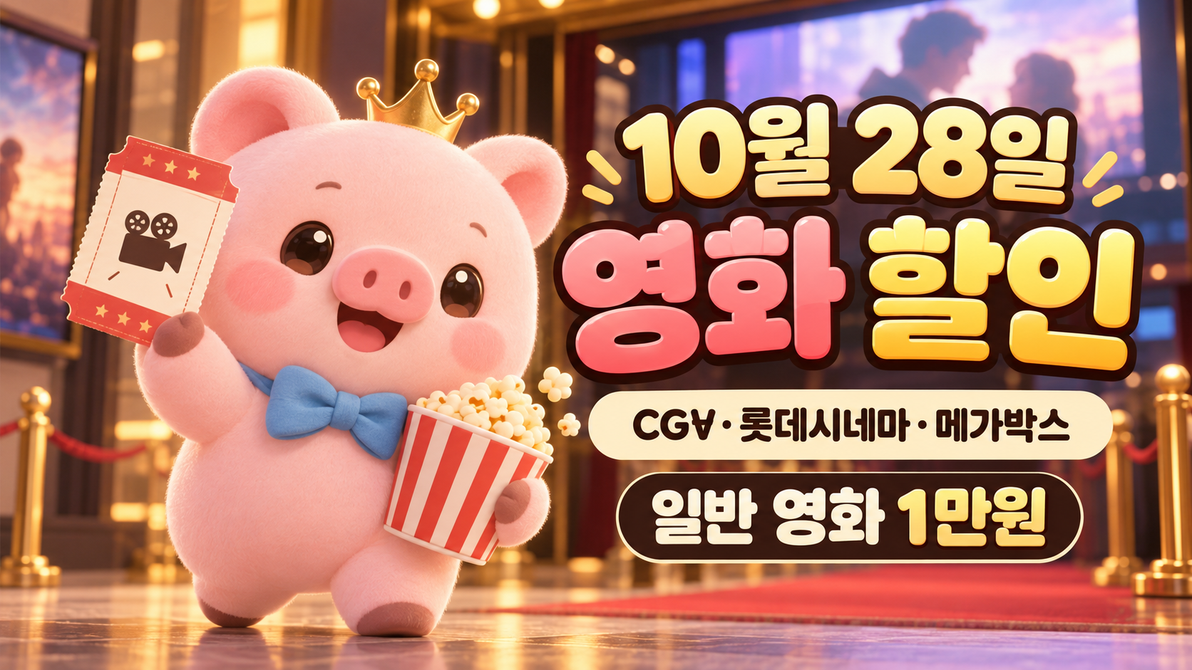 소소피그와 함께 보는 2026년 10월 28일 문화가 있는 날 영화 할인 안내