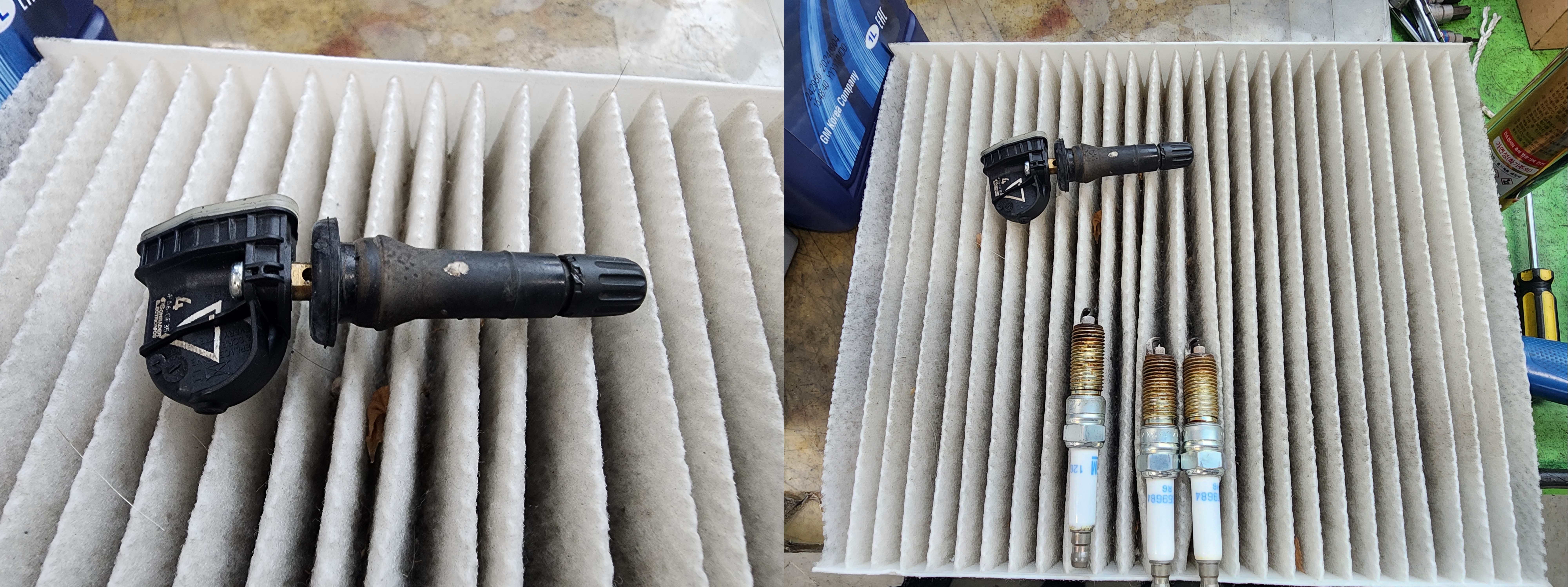 쉐보레 정릉서비스센터 스파크 tpms 에어컨필터 브레이크오일 미션오일 점화플러그 교체 대공사