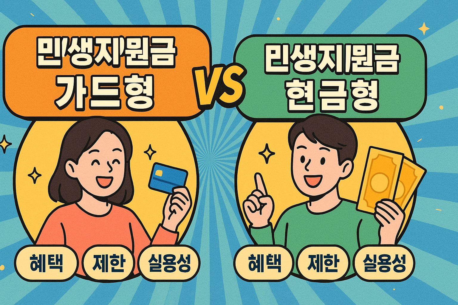 민생지원금 카드형 vs 현금형 (혜택, 제한, 실용성)