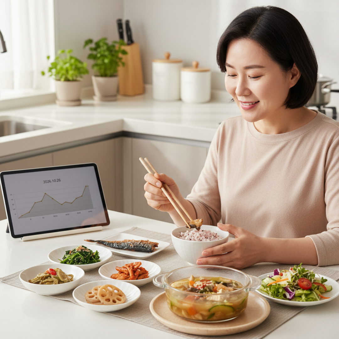 2026년 성인병 예방을 위해 저염식과 혈당 관리를 고려한 건강한 식단