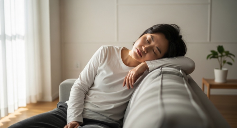 피로감을 느끼며 휴식을 취하는 일상