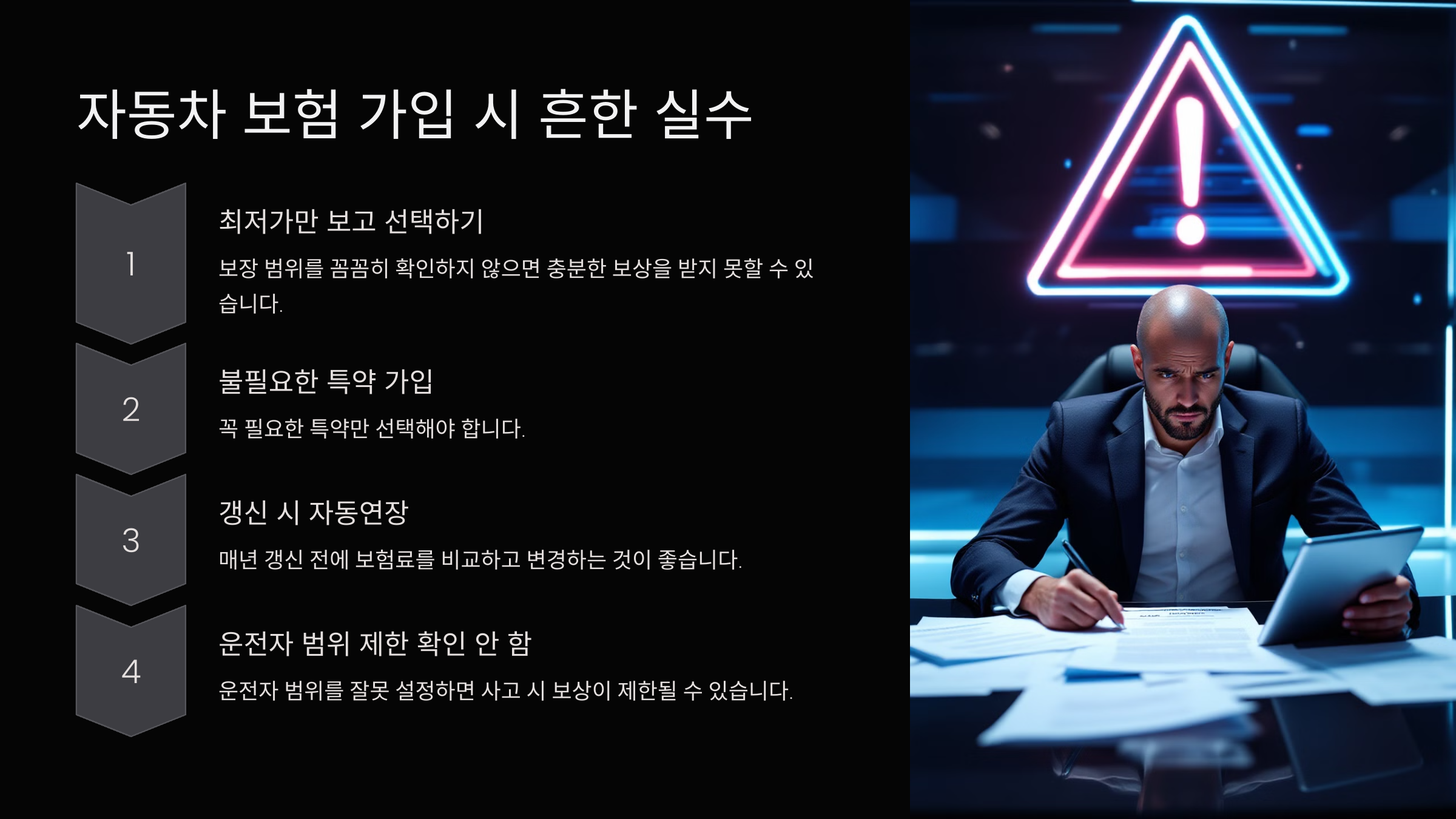 자동차 보험 가입 시 흔한 실수