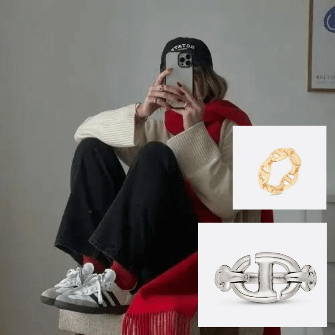 @iamcharlotteolivia 인스타 출처 패션 및 CD Navy링 2개 옵션