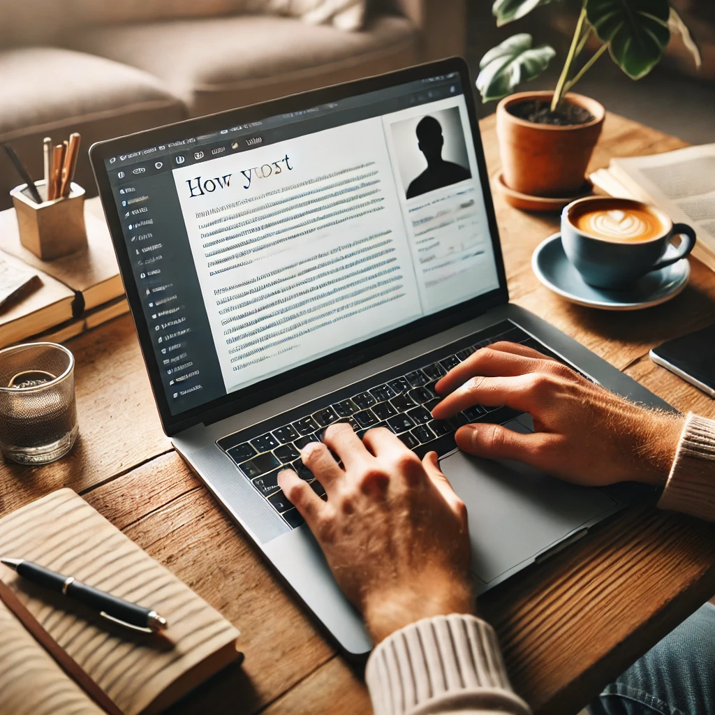 블로그 작성하는 사진