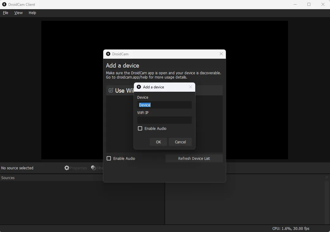 스마트폰을 PC 웹캠으로 DroidCam PC 사용