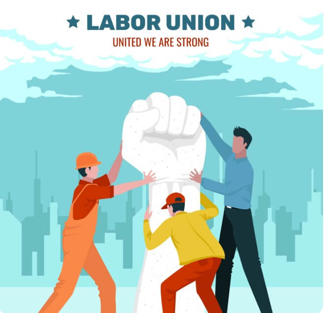 노동의 중요성을 상징하는 주먹 동상