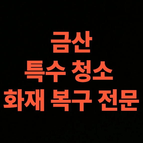 금산 화재청소 전문