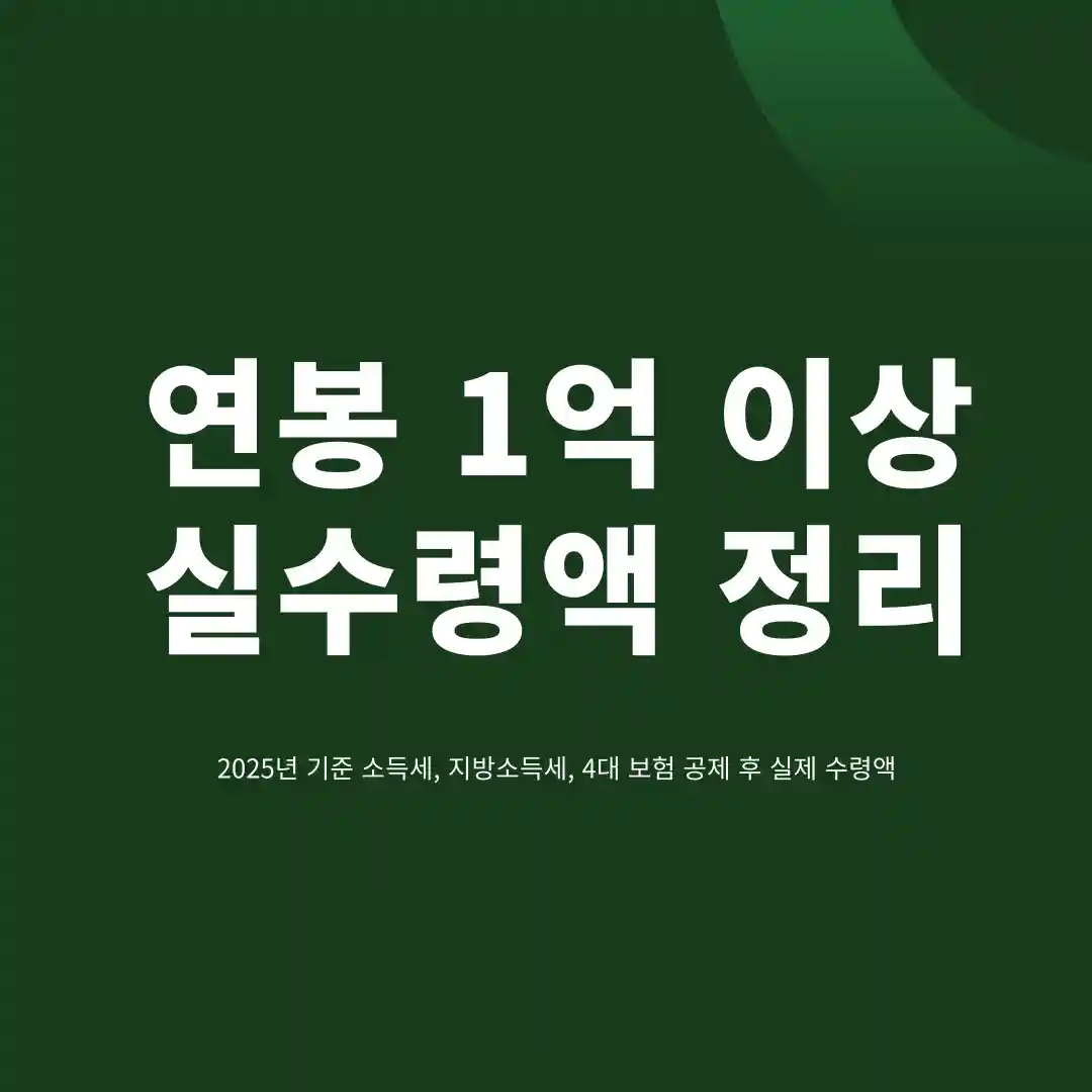 연봉 1억 실수령액