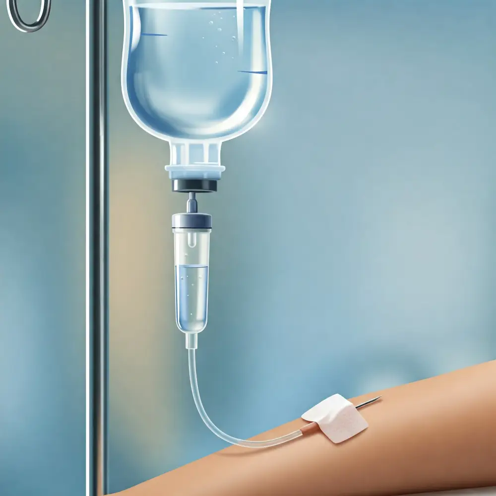 수액주사 맞는장면