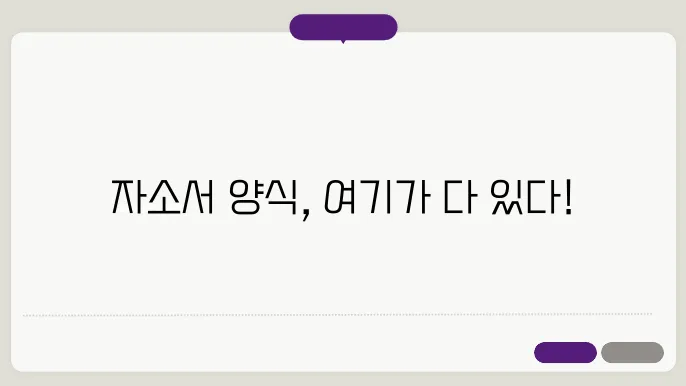 자소서 양식 다운 정보 총정리