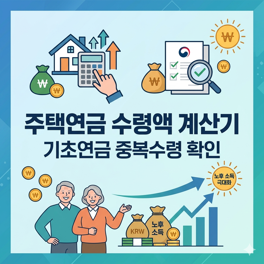 주택연금 수령액 계산기 및 기초연금 중복수령 여부 확인하여 노후 소득 극대화하기