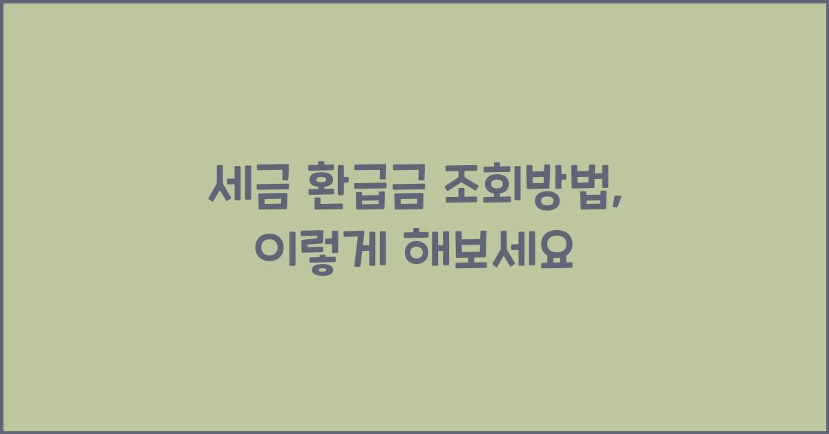 세금 환급금 조회방법