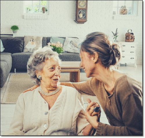 치매 증상이 있는 노인과 딸