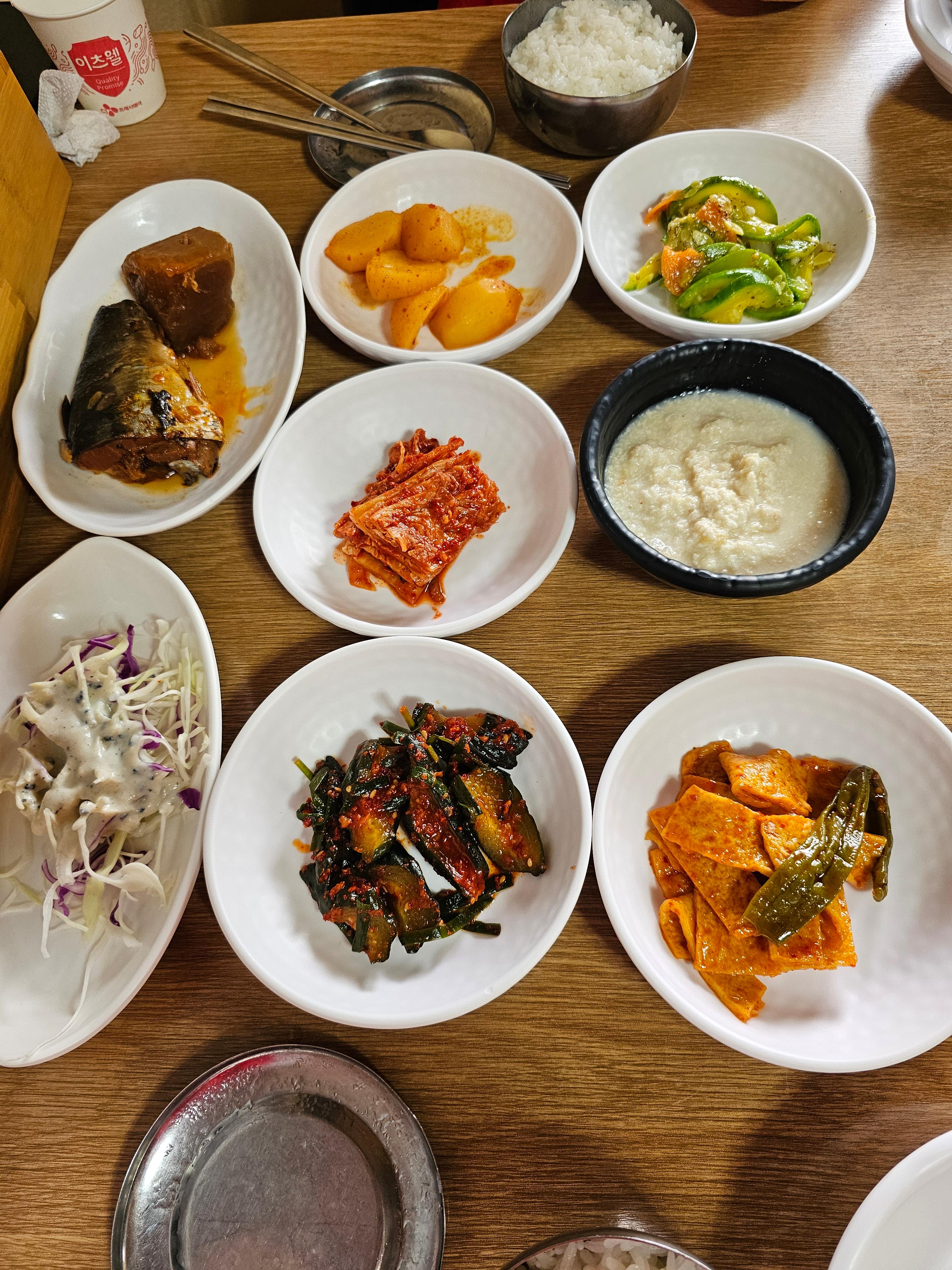 순두부전골 밑반찬