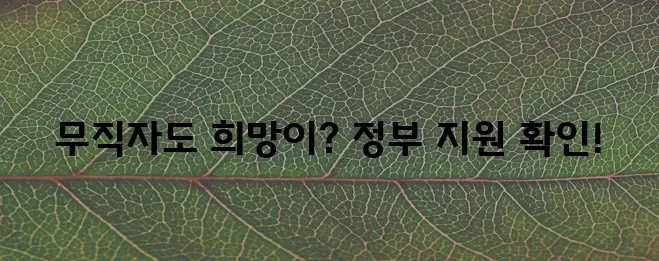 * 무직자 정부지원 대출 받을 수 있는 곳, 꼭 확인하세요!
* 무직자도 정부지원 대출이 !
