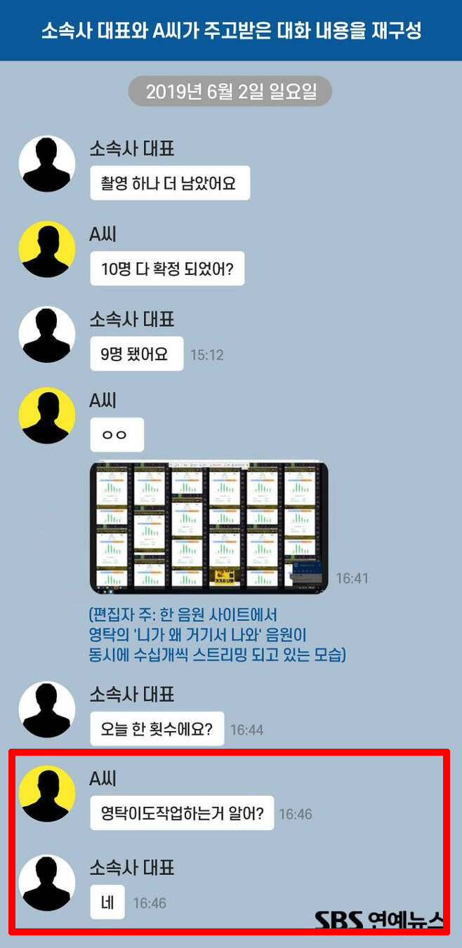 영탁 카톡