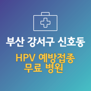 부산 강서구 신호동 HPV 예방접종 무료 병원