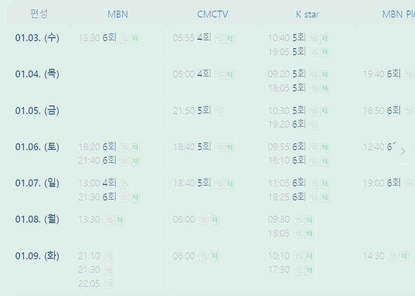 현역가왕 재방송 기간