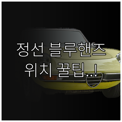 정선군 현대자동차 블루핸즈 위치와 영..