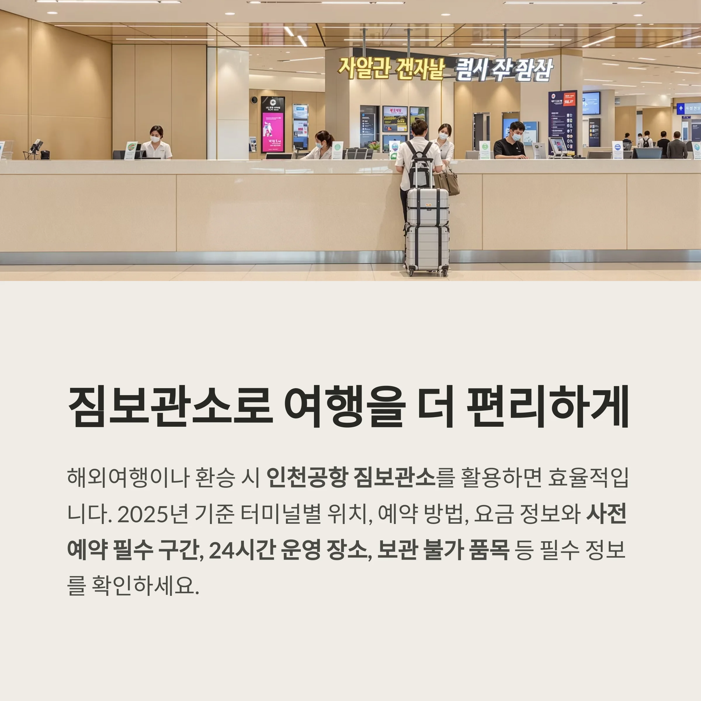 인천공항 짐보관소 이용 완전정리