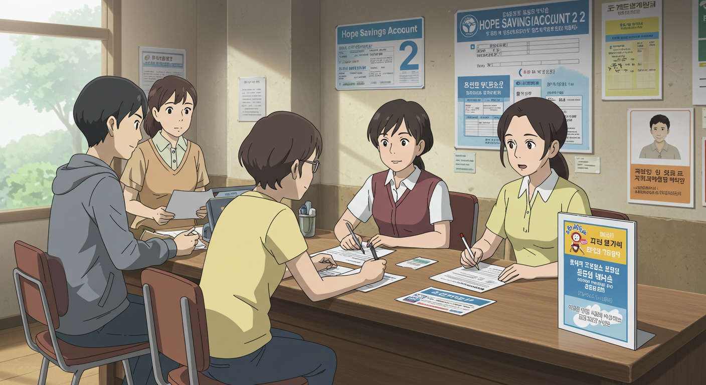 주민센터에서 희망저축계좌2 상담을 받는 시민들