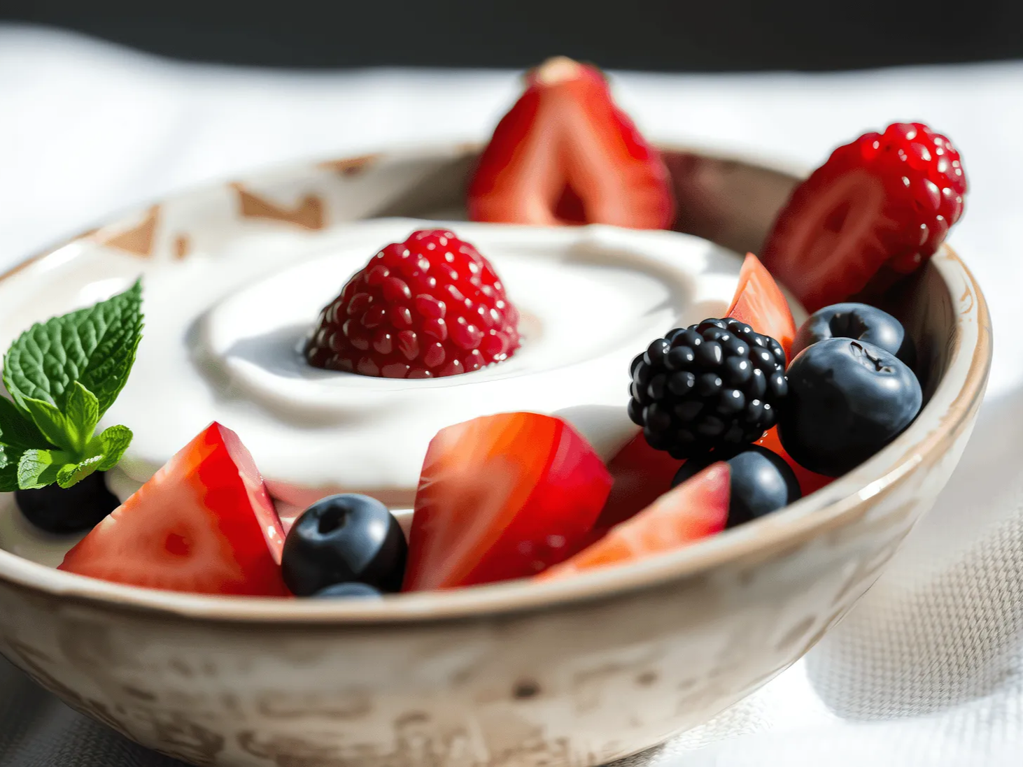 담백질이 풍부한 그릭요거트