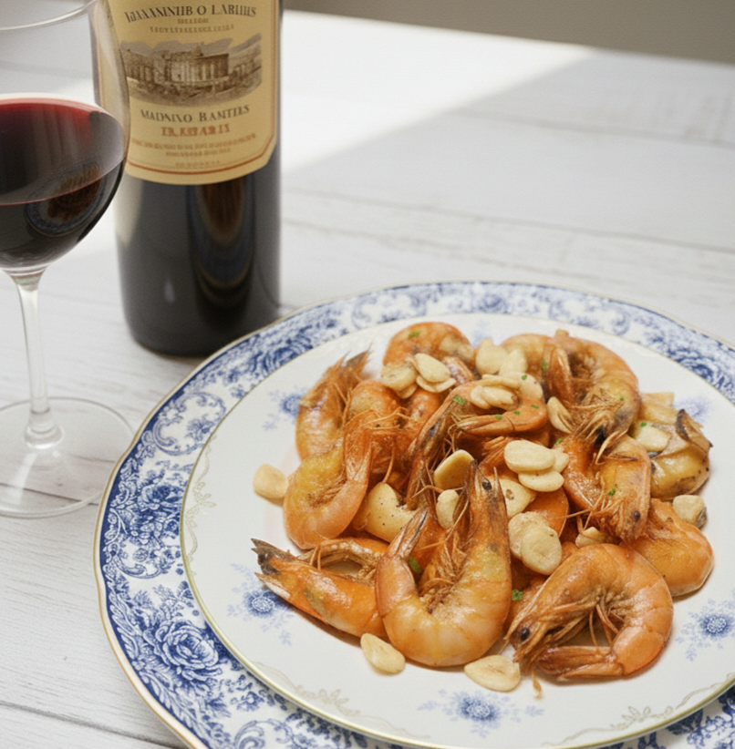 노릇하게 구워진 치즈 대하 버터구이 요리.