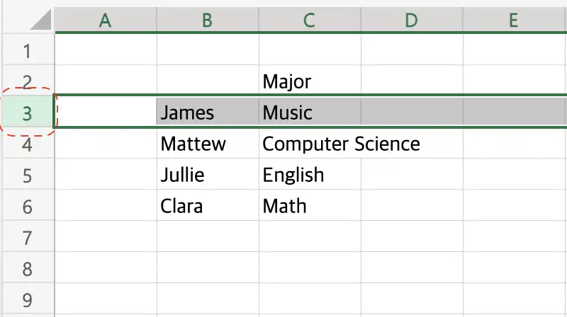 엑셀 틀고정 예제
