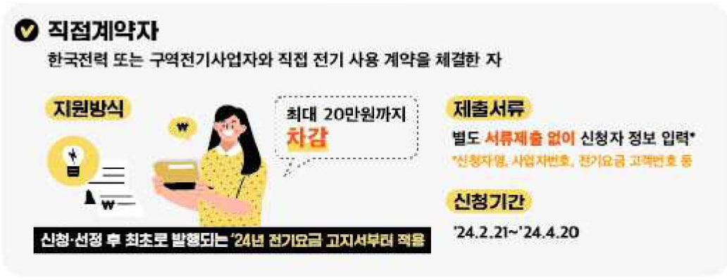 소상공인 전기요금 특별지원 신청방법 지원대상