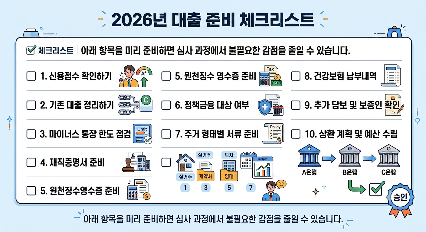 2026년 대출 준비 체크리스트