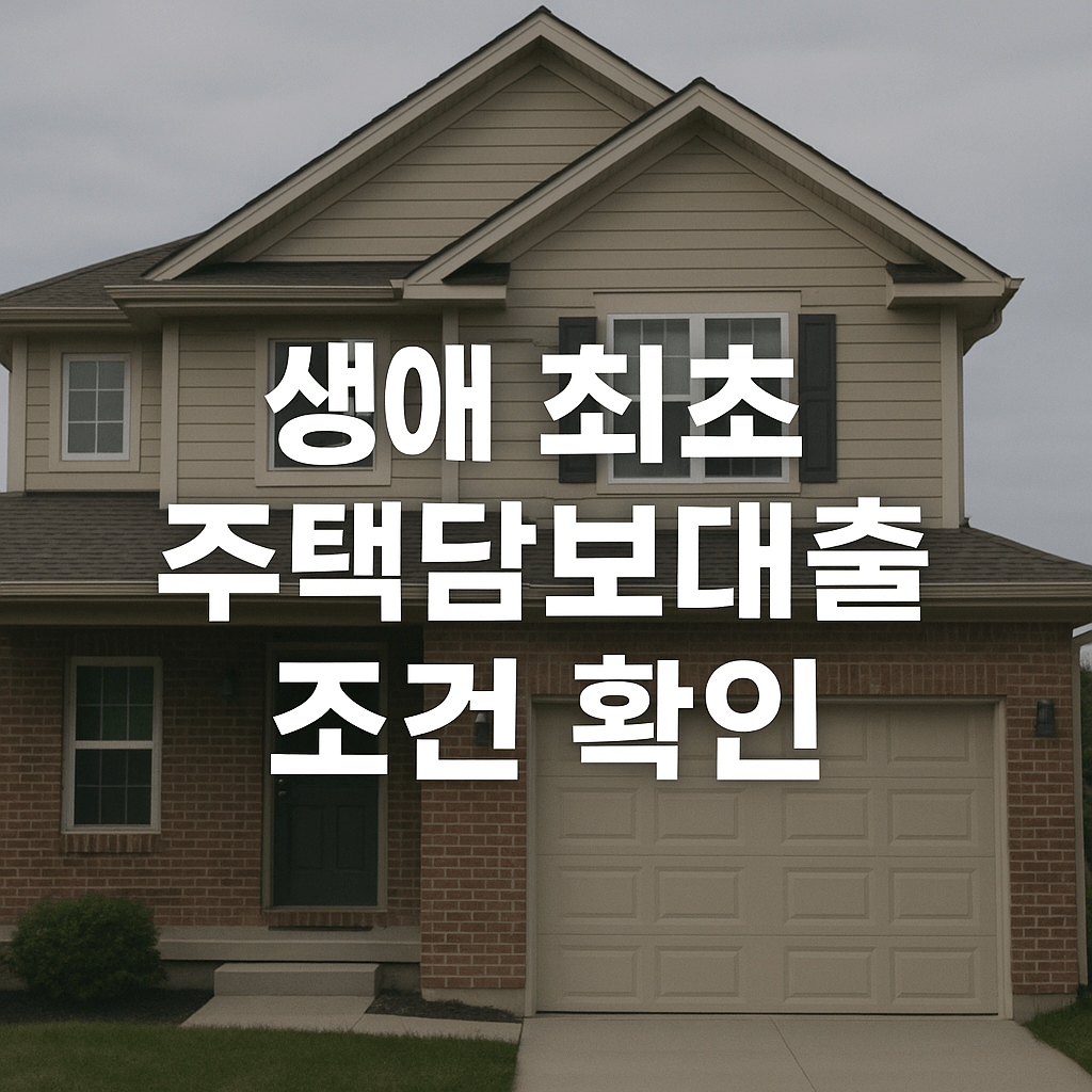 생애 최초 주택담보대출 조건 확인