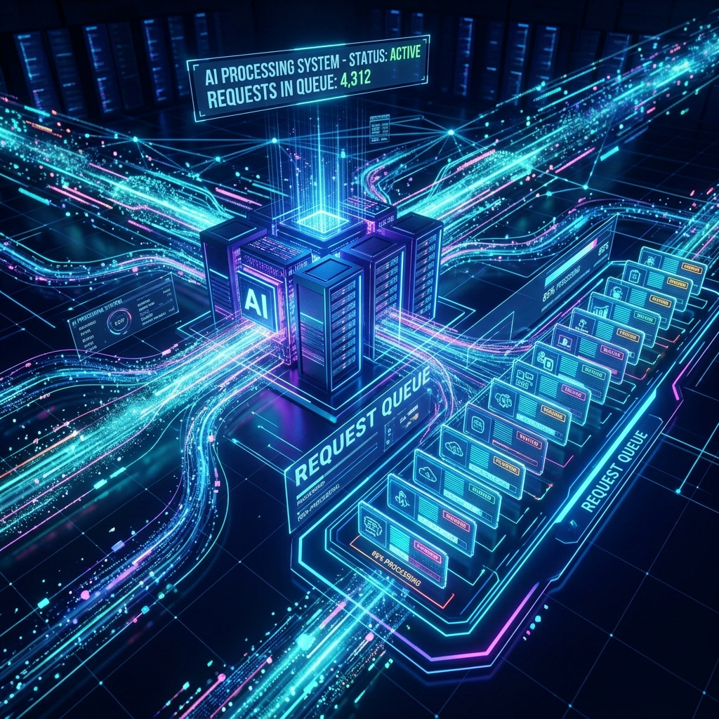 AI 서버가 GPU 요청을 정상 처리하며 이미지 생성이 진행되는 모습