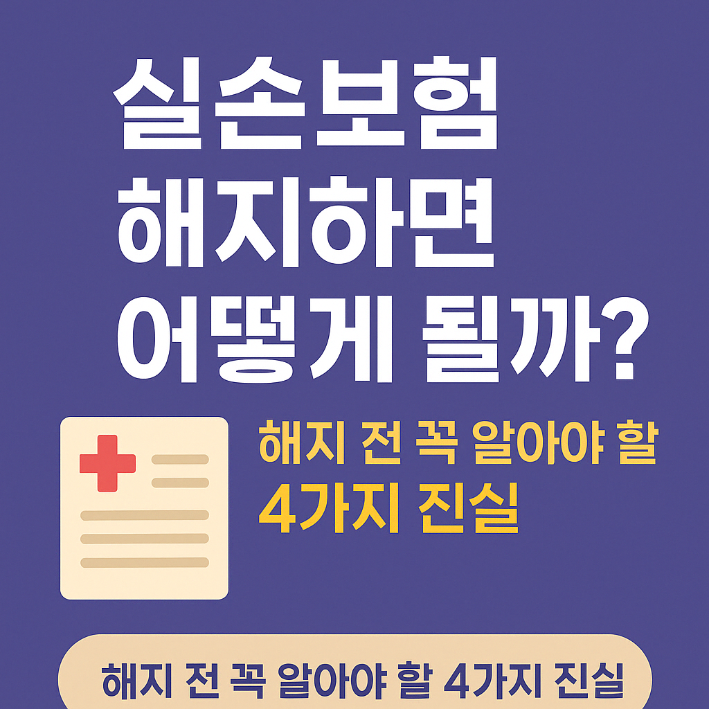 2025 실손보험 해지하면 어떻게 될까? &ndash; 해지 전 꼭 알아야 할 4가지 진실