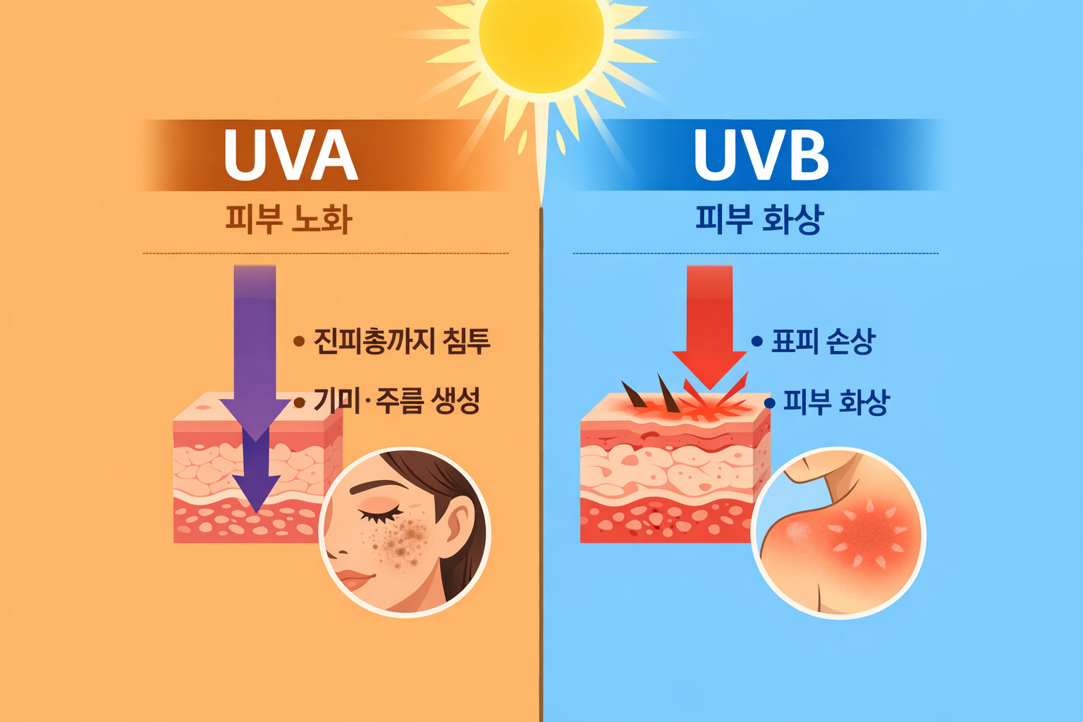 UVA UVB 비교 그래프