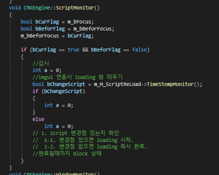 13.ConsoleTestCode/Map변경점/CRKEngine변경점/CScriptReLoad Class 생성/FileManager 변경점 - 4.CRKEngine 변경점 - ScriptMonitor 함수에서 CScriptReLoad 객체 호출 13.ConsoleTestCode/Map변경점/CRKEngine변경점/CScriptReLoad Class 생성/FileManager 변경점 - 4.CRKEngine 변경점 - ScriptMonitor 함수에서 CScriptReLoad 객체 호출